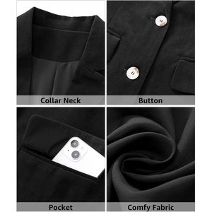 Blazers largos informales de negocios para mujer, abrigo profesional de trabajo de oficina con chaqueta de traje de lana elegante de ajuste holgado 2025 - Product Image 5