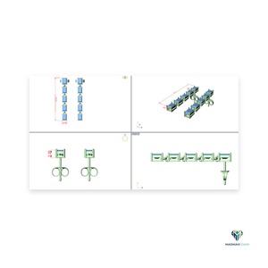 Pendientes colgantes lineales de diamante cultivado en laboratorio con corte esmeralda de 2.75 CT en oro macizo de 18K, pendientes colgantes articulados graduados para mujer - Product Image 4