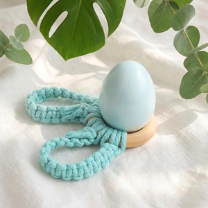 Anillo para servilletas de macramé con forma de conejo, hecho a mano con cuerda de algodón, decoración linda para la mesa de comedor, para decoración de mesa en fiestas de cumpleaños infantiles y decoración de Pascua. - Product Image 2