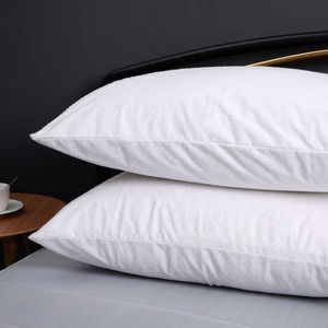 Housse de coussin blanche pour hôtel, taies d'oreiller décoratives, taies d'oreiller unies pour chambre d'hôtel - Product Image 1