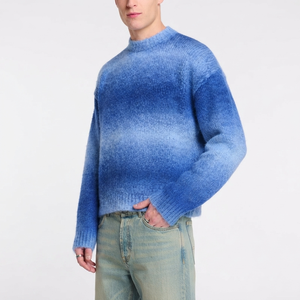 Pull en maille décontracté à col rond et manches longues en mohair respirant avec logo personnalisé, idéal pour l'hiver, pour homme, haute qualité - Product Image 4
