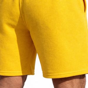 Pantalones Cortos de Felpa para Hombre, Color Sólido, Algodón Suave, Cintura Elástica, Corte Regular, Largo hasta la Rodilla, Estilo Casual - Product Image 5