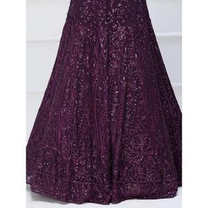 Excellent Purple Sequins Georgette Reception Wear Lehenga Choli - Product Image 2