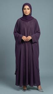 Luxury Women Embroidered Premium Dubai Style Black Abaya with Elegant Thread and Beadwork Detailing on Sleeves and Front Panel - Product Image 3