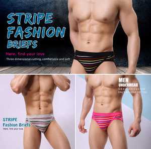 Calzoncillos Boxer a Rayas para Hombre, 100% Algodón, Transpirables, Tejidos, Antibacterianos, de Secado Rápido, Ajuste Suave, Cintura Alta, Disponibles - Product Image 1