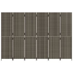 Separador de Ambientes de 6 Paneles en Poliratán Gris, Producto Elegante y Duradero - Product Image 5