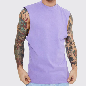 Washed Summer Sleeveless T-<b>shirt</b> Vest <b>Men's</b> Loose Trendy Retro Style Sleeve Outerwear Cotton <b>Men's</b> Tank Top Summer Sports 100% - Product Image 1
