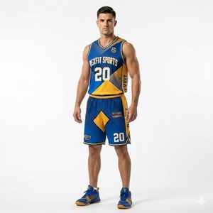 REXFIT SPORTS Men Athletic Soccer <b>Uniform</b> Set <b>Custom</b> Shorts Men Sportswear Sleeveless Jersey Shorts Set Athletic Training Wear - Product Image 5
