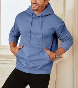 Men's Heavyweight Polyester/Cotton Oversized Hooded Varsity <b>Jacket</b> <b>Thick</b> <b>Fleece</b> French Terry Pocket Solid Custom Logo Print - Product Image 4