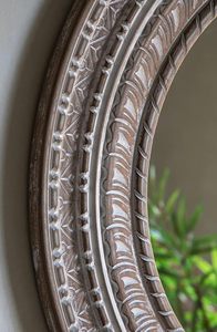 Espejo de Pared Decorativo Redondo, Espejo de Vidrio con Marco Ornamentado, Decoración de Pared para Sala de Estar, Dormitorio, Entrada - Product Image 3