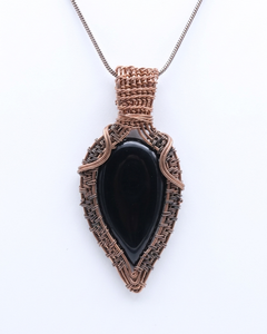Natural <b>Black</b> Spinel Necklace Copper Wire <b>Wrapped</b> Pendant | Handmade Gemstone Jewelry - Product Image 1