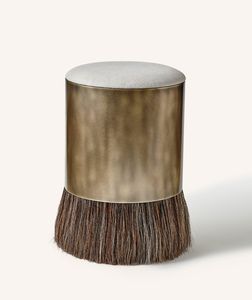 Taburete de Aluminio Esmaltado de Alta Calidad en Venta, Muebles de Primera Calidad, Taburete Metálico con Acabado Dorado, Otomanas de Latón - Product Image 3