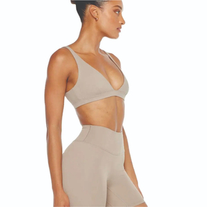 Women's Two <b>Piece</b> Yoga <b>Set</b> <b>White</b> Sports Bra Black High Waist Leggings Breathable Four-Way Stretch Spandex Sportswear Spring - Product Image 4