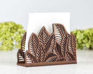 Wooden Napkin Holder – Natural Wood <b>Table</b> Decor, Kitchen Stand unique home decor napkin <b>storage</b> organizer - Product Image 6