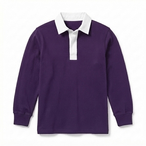 Camisetas de Rugby Vintage Personalizadas con Logotipo Bordado, 100% Algodón, de Peso Pesado, Manga Larga, Estilo Polo - Product Image 1