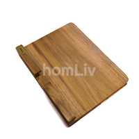 Support de tablette réglable en teck HomLiv, compatible iPad, support d'affichage pliable, comptoir de cuisine, bureau, fait main, durable