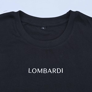 T-shirt en jersey de coton noir pour homme de qualité supérieure, à manches courtes, col rond, coupe classique, logo imprimé, style décontracté, avec options OEM/ODM - Product Image 5