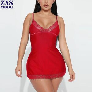 จั๊มสูทลำลองสไตล์สาวเปรี้ยวซ่าแบบยุโรปอเมริกัน แต่งลูกไม้ ปรับได้ กระชับรูปร่าง พร้อมเสื้อกล้ามซับในสองชั้นสำหรับผู้หญิง - Product Image 1