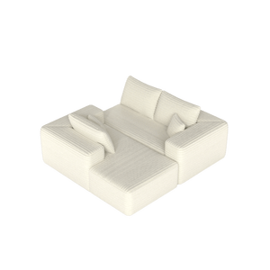 Divano Sezionale Modulare Moderno Convertibile a 3 Posti in Corduroy con Seduta Profonda e Chaise Longue, Rivestimento Morbido in Tessuto a Coste Larghe - Product Image 1