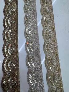 ริบบิ้นปักลายลูกไม้ประดับเลื่อมและมุก เป็นมิตรกับสิ่งแวดล้อม สวยงาม โรแมนติก สำหรับชุดเจ้าสาว ชุดพื้นเมือง และชุดส่าหรี - Product Image 2