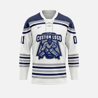 Jersey Hoki Es Kustom Berkualitas Tinggi OEM, Pakaian Olahraga Unisex, Nama Tim Dicetak Sublimasi, Seragam Hoki untuk Dewasa