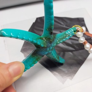 Accessoires de pendentif en acrylique, étoile de mer perlée de 7 pouces, inspiré de l'océan, cadeau artisanal, décoration DIY - Product Image 4