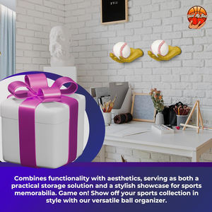 Support mural universel pour ballons, support de rangement pour ballons de basket-ball doré, design détachable, polypropylène, garantie 1 an - Product Image 6