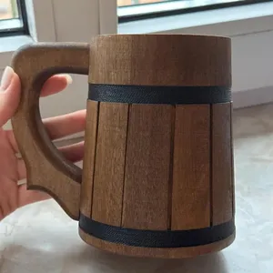 Taza de agua decorativa de madera de súper calidad con diseño rústico clásico para el hogar y la mesa de comedor, y tazas de café para uso en el hogar y en bares. - Product Image 2