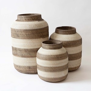 Jarrones de ratán azul, tejidos a mano con fibra natural, jarrón decorativo al precio más bajo, maceta hecha a mano - Product Image 2