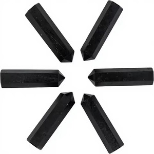 Tourmaline noire naturelle polie à pointe unique, tendance, pour la fabrication artisanale, vente en gros, fournisseur en vrac - Product Image 6