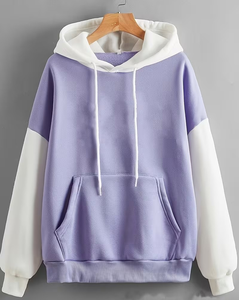 Men's Purple Solid Hoodie Sweatpants Set Casual Winter Wear Breathable 380g Polyester Cotton French Terry Knitted Fabric - Product Image 2