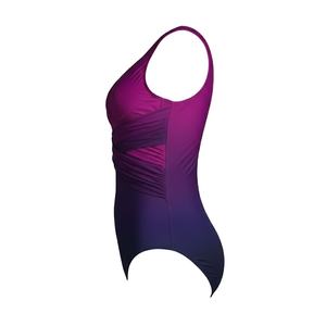 Traje de Baño de una Pieza para Mujer, Marca Privada, con Cuello en V y Diseño Fruncido - Product Image 2