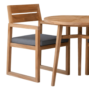 Ensemble bistrot de jardin ARTERRA en teck de qualité supérieure, table ronde et chaises pour l'extérieur, mobilier de luxe pour patio, balcon, restaurant - Product Image 3