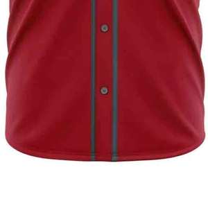 Camisetas de Béisbol Juveniles Sublimadas Personalizadas de Fábrica, Camisetas de Béisbol con Cuello en V y Botones - Product Image 4
