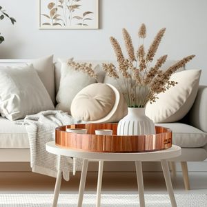 Plateau élégant en bois d'acacia poli, écologique, de luxe, avec poignée, motif boisé, compatible lave-vaisselle, pour hôtels, restaurants, traiteurs et services alimentaires - Product Image 2