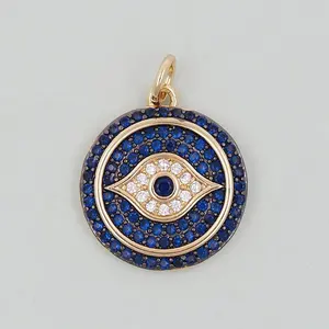 Collar con Colgante de Ojo Turco de Moissanita, Plata de Ley 925, Chapado en Oro, Amuleto de Piedra Azul, Joyería de Lujo para Protección, Tishya para Mujer - Product Image 2