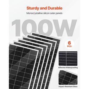 Kit d'énergie solaire et éolienne 24V 1000W, 6 panneaux solaires 100W, éolienne 400W, batterie LiFePO4 25.6V 100Ah, onduleur 3000W M - Product Image 3