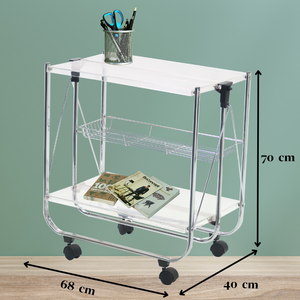 Échantillon gratuit chariot à thé en acrylique électrolytique avec roues - Product Image 2