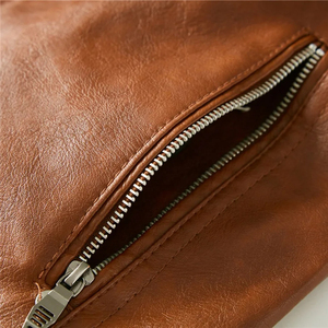 2026 Stylish <b>Waterproof</b> Zipper Leather <b>Jacket</b> 100% Genuine Breathable Hot Sale Unisex <b>Plus</b> <b>Size</b> Casual Winter Clothing Cotton - Product Image 3