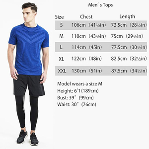 Men's Blue Geometric Pattern Short Sleeve Quick Dry Sporty T-<b>Shirt</b> Slim Fit Knitted O-Neck Athletic Wear - Product Image 3