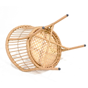Iron <b>Flat</b> Rope Garden Chair-Durable Eco-Friendly Outdoor Seating with Plump <b>Pillows</b> and Tapered Legs - Product Image 6