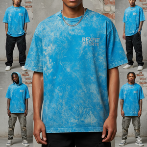 T-shirts Streetwear Délavés à l'Acide, Plusieurs Tailles, Matière de Qualité Supérieure, Couleurs Unies, Collection Vêtements d'Été, T-shirts Oversize - Product Image 6