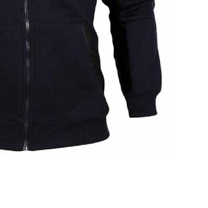 Survêtement à capuche bleu marine pour homme, fermeture éclair intégrale, coupe décontractée, polyester et coton, vêtement d'automne avec poches latérales - Product Image 2