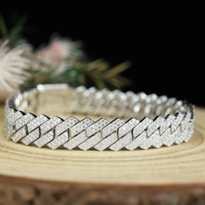 Bracelet cubain unisexe plaqué or et argent, 8mm 10mm 12mm, Moissanite VVS1, motif trèfle, style Iced, bijoux de fête, prix abordable - Product Image 2