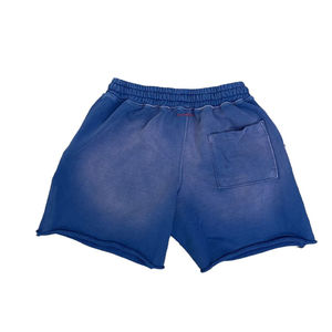 Shorts pour hommes en toile personnalisée 100% coton, épais, écologiques, style streetwear rétro, effet vieilli, délavé au soleil, délavé à l'acide, avec strass - Product Image 3
