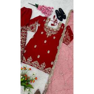 Designer Traditional Muslim <b>Clothing</b> & <b>Accessories</b> Party Wear Fancy Top with Dupatta and Sharara Opt for a Stylish Look! - Product Image 3