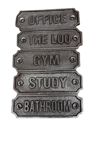 Buy Bathroom sign plaque plate vintage style wall mount iron plate - Product Image 4
