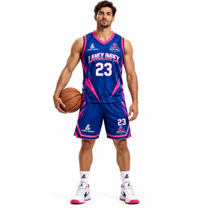 Ensemble de maillots de basket-ball pour jeunes, personnalisable avec logo, numéro et nom, respirant, séchage rapide, vêtements de sport en polyester pour l'école, le club et l'équipe - Product Image 2