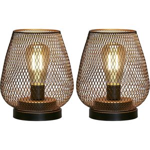 Set of 2 Battery Powered LED Accent <b>Light</b> with Metal Cage for Weddings Parties Patio Events Indoors - Product Image 1