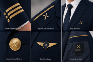 Uniformes de Compagnie Aérienne Personnalisés pour Pilotes et Personnel de Cabine |   Uniformes d'aviation OEM ODM |   Vêtements de travail sur mesure de qualité supérieure pour hommes et femmes - Product Image 5